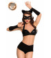 Костюм Catwoman бюстгальтер, шортики, головной убор,маска,перчатки черный M 183112