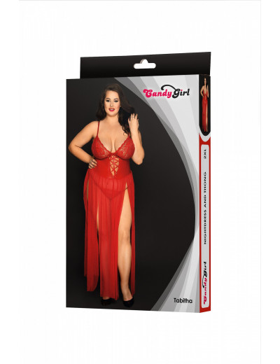 Комбинация и стринги Candy Girl Tabitha красные 2XL 840090-RED-2XL