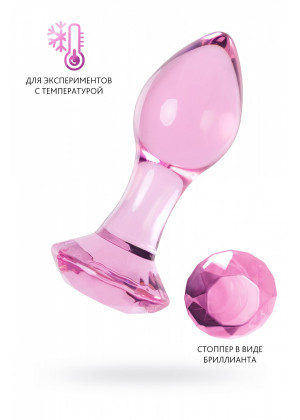 Анальная втулка Sexus Glass розовая 8,5 см 912312