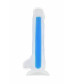 Фаллоимитатор, светящийся в темноте синий 18 см (без коробки) 351018
