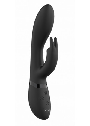 Вибратор с клиторальным стимулятором кролик Zosia черный 21.3 см VIVE016BLK