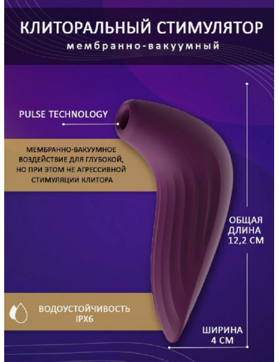 Вакуумный стимулятор клитора Svakom Pulse Union фиолетовый 12,2 см SYF05A