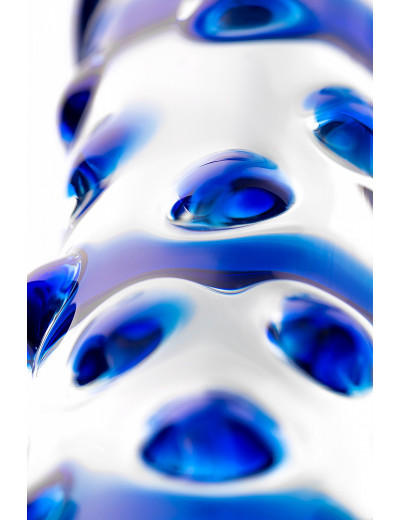 Фаллоимитатор стеклянный голубой 22 см 912087