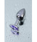 Анальная втулка с кристаллом Small фиолетовый 7 см Д712005