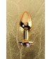 Анальная втулка с кристаллом Small Gold фиолетовым 7 см 717004-15