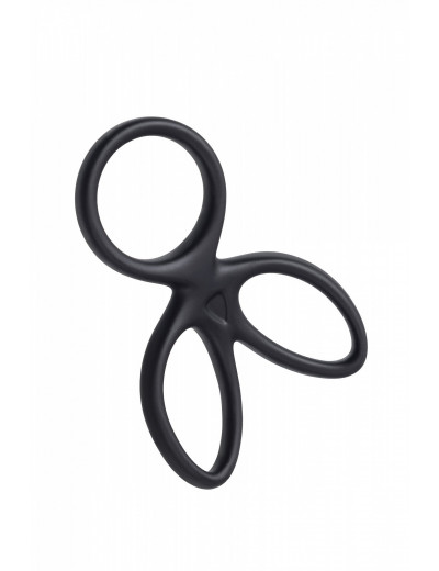 Тройное кольцо на пенис A-Toys Kraken черный 10 см 768038