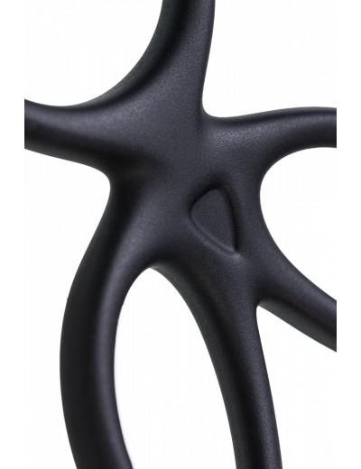Тройное кольцо на пенис A-Toys Kraken черный 10 см 768038