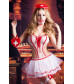 Костюм медсестры Candy Girl Lola боди, юбка, чулки, головной убор, маска, аксессуар OS 841040