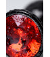 Анальная втулка черная с красным кристаллом Small 7,2 см 717007-59