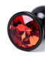 Анальная втулка черная с красным кристаллом Small 7,2 см 717007-59