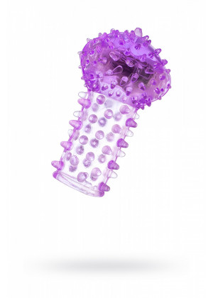 Насадка гелевая с усиками и гладкой головкой фиолетовая 13 см 818036-4