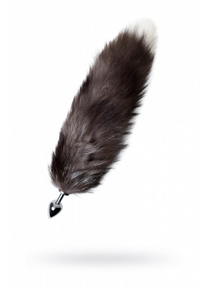 Анальная втулка с хвостом черно-бурой лисы 2,7 см 712026-S