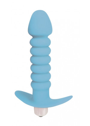 Анальная втулка с вибрацией Sweet Toys голубая 11,5 см ST-40170-12