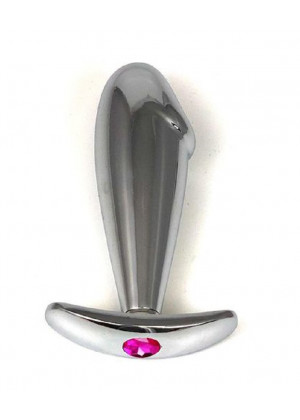 Анальная втулка для ношения с розовым кристаллом 10 см Д0801-04