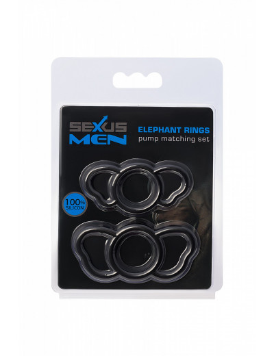 Набор эрекционных колец Sexus Men Elephant Rings чёрный 709032