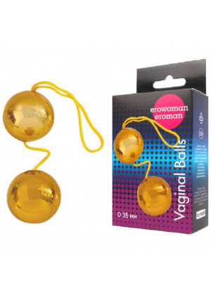 Вагинальные шарики Balls золотые d 3,5 см EE-10097Z