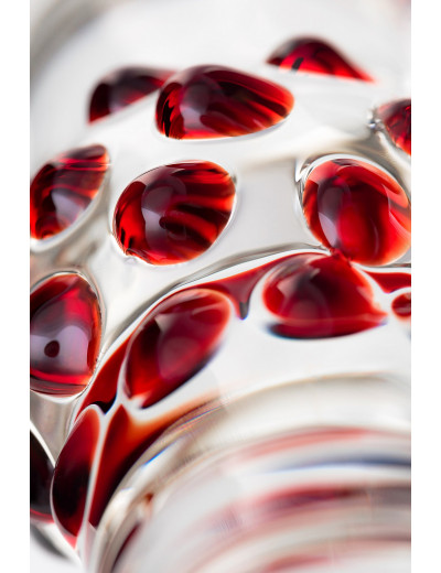 Фаллоимитатор Sexus Glass стеклянный с красными точками 21 см 912078