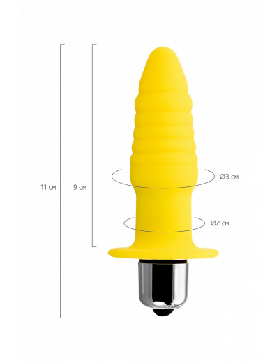 Анальная вибровтулка ToDo by Toyfa 7 режимов желтая 9 см 358008