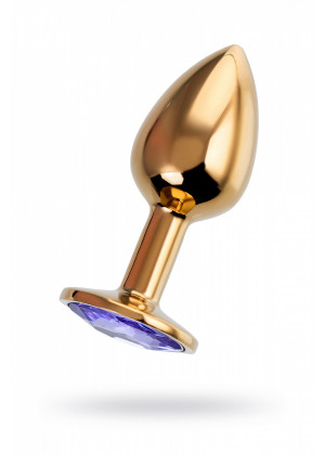 Анальная втулка с кристаллом Small Gold фиолетовы 7 см 690121