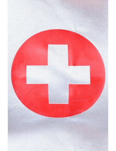 Костюм медсестры: платье и головной убор красно-белый OS 841010