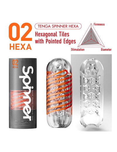 Мастурбатор Tenga Spinner Hexa оранжевый SPN-002