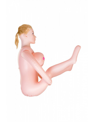 Кукла надувная с реалистичной головой блондинка в лежачей позе 160 см 117015