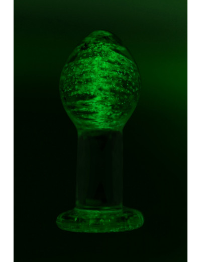 Анальная втулка Sexus Glass светящаяся в темноте стекло 6,5 см 912307