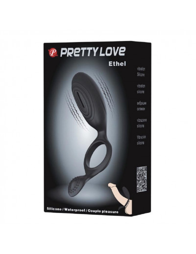 Кольцо эрекционное с вибрацией Pretty Love Ethel черный EHBI-026220