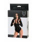 Боди Glossy Alessia из материала Wetlook на молнии черное M 955024-M