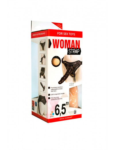 Страпон на трусиках LoveToy Woman Strap 6,5 с 3 насадками 17,5 см 830303