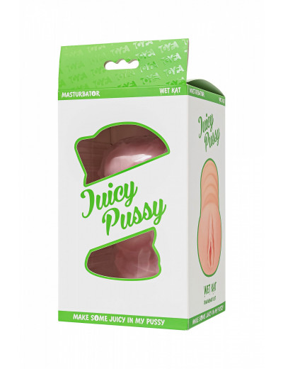 Мастурбатор самолубрицирующийся Juicy Pussy Wet Kat телесный 15 см 893044