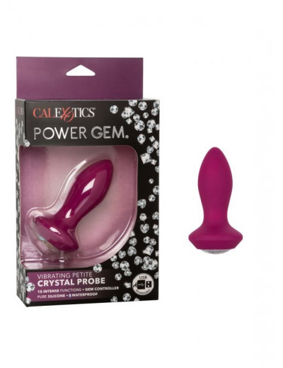 Анальная пробка с кристаллом и вибрацией Power Gem Vibrating Petite Cristal Probe фиолетовая 10,7 см SE-0385-17-3