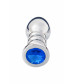 Анальная пробка Butt Plug Silver ребристая синий 10 см Д570/12