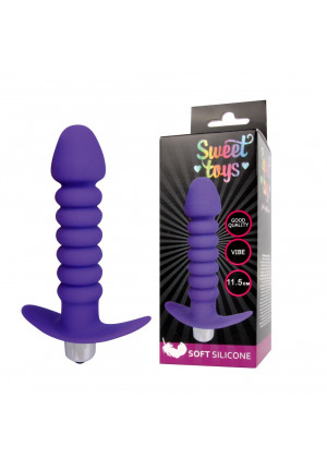 Анальная втулка с вибрацией Sweet Toys фиолетовая 11,5 см ST-40170-5