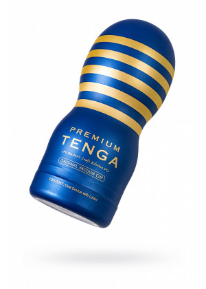 Нереалистичный мастурбатор Tenga Premium Original Vacuum Cup голубой 15,5 см TOC-201PT