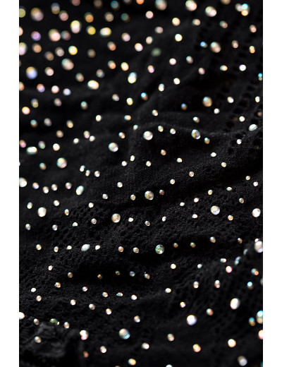 Боди Candy Girl Glitter со стразами черное OS 844020