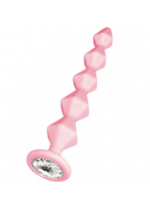 Анальная цепочка с кристаллом Baddy розовый 17,7 см 1400-01lola