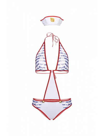 Костюм морячки: боди и головной убор белый OS 841014