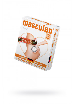 Презервативы Masculan Ultra Long Pleasure кольца и пупырышки с анестетиком 3 шт 310
