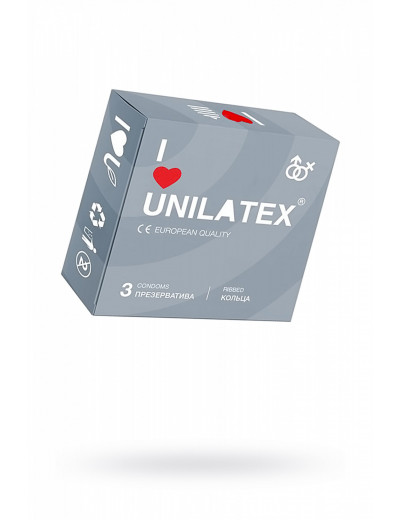 Презервативы Unilatex Ribbed ребристые №3 шт 3018