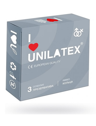 Презервативы Unilatex Ribbed ребристые №3 шт 3018
