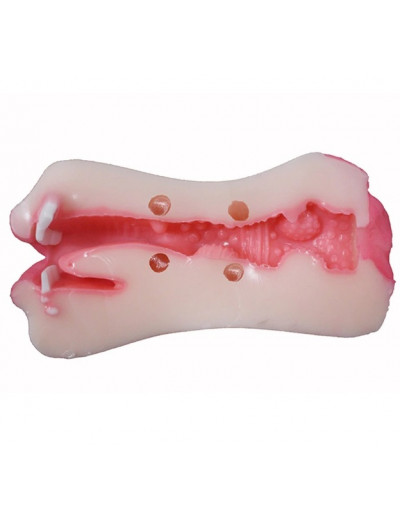 Мастурбатор двойной вагина и рот реалистичный 16,5 см ДМ616