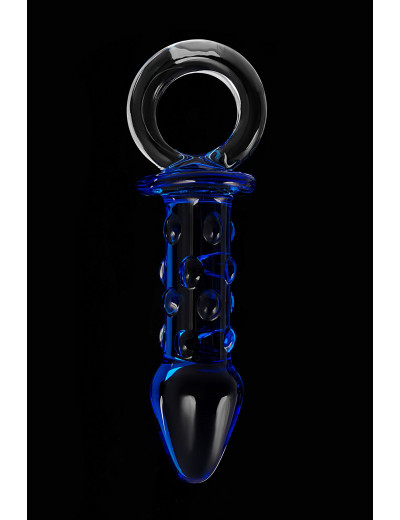Анальная втулка Sexus Glass стекло синяя 16 см 912210