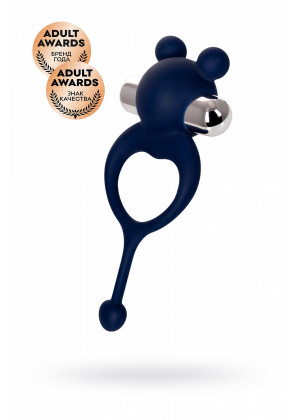 Виброкольцо с хвостиком Mickey силикон синий 12,5 см 782020