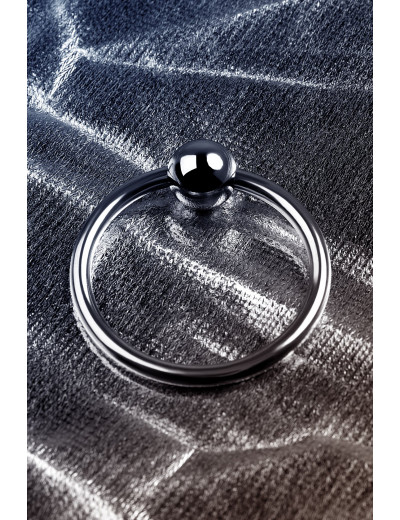 Кольцо на головку пениса с шариком Toyfa Metal серебристое М 717107-M