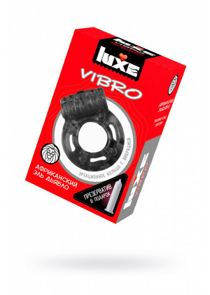 Виброкольцо Африканский Эль Дьябло + презерватив Luxe Vibro 1 шт 650