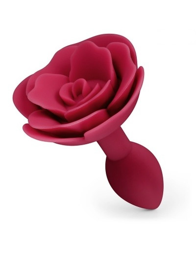 Анальная пробка силикон Роза красная  8 см NTB-80669