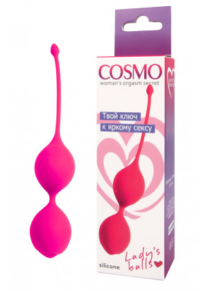 Вагинальные шарики Cosmo розовые неон 17 см CSM-23008-25