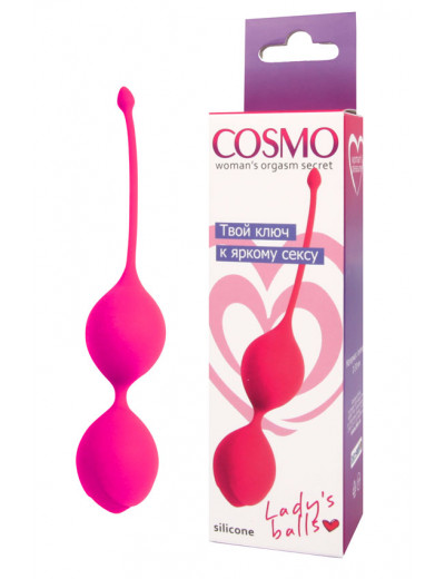 Вагинальные шарики Cosmo розовые неон 17 см CSM-23008-25