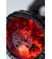 Анальная втулка черная с красным кристаллом Medium 8,2 см 717008-59